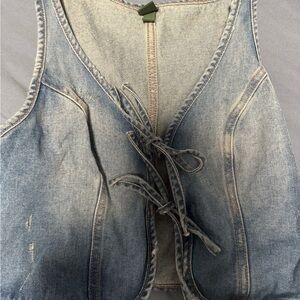 Denim Tie-Up Vest